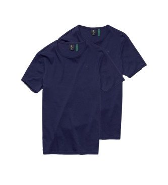 G-Star Für Herren. D07205-124-6067 Pack 2 T-Shirts Base Navy (S), Lässig, Baumwolle, Kurzarm, Marine