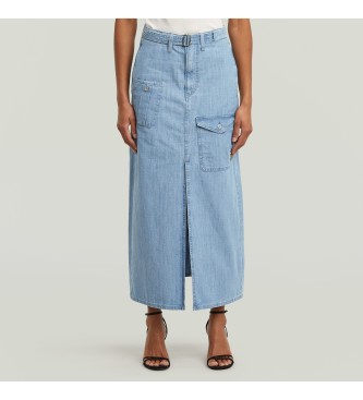 G-Star para mujer. D24886-D953-H167 Falda larga Belted Cargo azul (26), Casual, Algodón, Denim