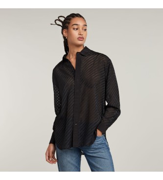 Camisa Boyfriend negro (XS), Casual, Manga larga, Poliéster Reciclado, Sostenible, G-Star outlet 2024.