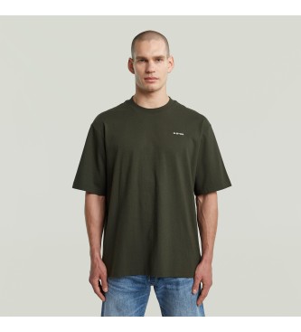 G-Starvoor mannen. D26817-D593-995 Boxy Base T-shirt groen (M), Casual, Korte mouwen, Biologisch katoen, Duurzaam