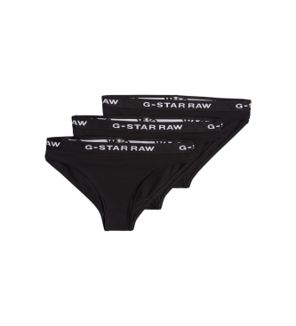 G-Star para mujer. D23775-D516-4248 Set de 3 Braguitas negro (S), Casual, Homewear, Algodón Orgánico, Sostenible