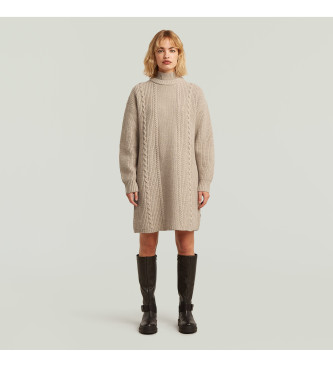 G-Star para mujer. D27217-D770-H712 Vestido Cable Loose beige (XL), Casual, Lana, Manga larga