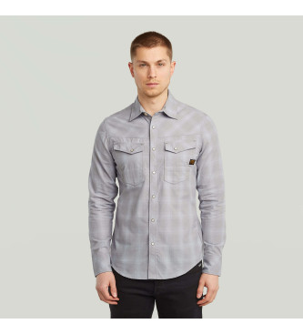 G-Star för män. D25223-C857-C975 Dakota Slim Shirt grå (XS), Casual, Bomull, Lång ärm, Hållbar
