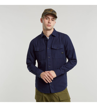 Camisa Marine Slim marino (XS), Casual, Algodón, Manga larga, G-Star outlet 2024.