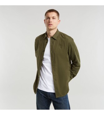 Camisa Clean Regular verde (S), Casual, Algodón, Manga larga