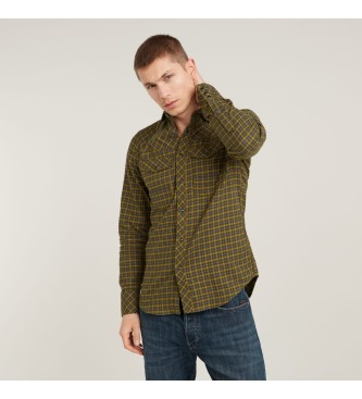 G-Star para hombre. D25223-D818-G906 Camisa Dakota Slim verde (S), Casual, Algodón, Manga larga
