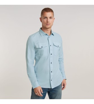 G-Star para hombre. D24963-D454-C589 Camisa Marine Slim azul (XS), Casual, Manga larga, Sostenible, Algodón Reciclado