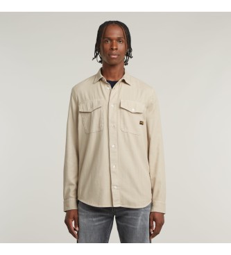 G-Star para hombre. D24963-D454-D848 Camisa Marine Slim beige (XL), Casual, Manga larga, Algodón Orgánico, Sostenible