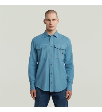 G-Star para hombre. D24963-D454-H055 Camisa Marine Slim azul (XXL), Casual, Manga larga, Algodón Orgánico, Sostenible