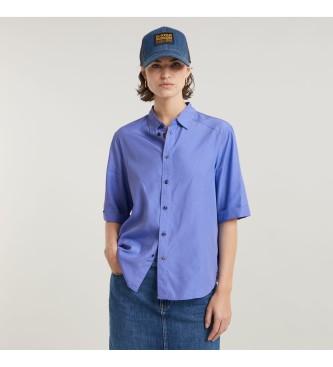 Camisa Military Button Down azul (XXS), Casual, Modal, Manga corta, G-Star outlet 2024.