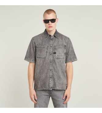 G-Star para hombre. D24602-D540-H162 Camisa Slanted Double Pocket Regular gris (M), Casual, Algodón, Manga corta