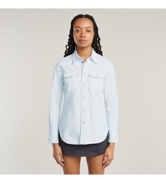 G-Star para mujer. D24343-D539-H123 Camisa Slim Western azul (S), Casual, Denim, Manga larga