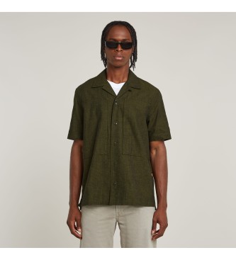 G-Star para hombre. D26190-D914-H050 Camisa Workwear Resort Regular negro (XS), Casual, Algodón, Manga corta