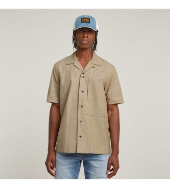 G-Star para hombre. D26190-D914-H051 Camisa Workwear Resort Regular taupe (XXL), Casual, Algodón, Manga corta
