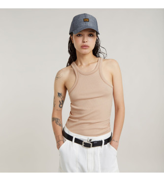 G-Star para mujer. D22768-D289-G287 Camiseta Italian Army Ultra Slim beige (M), Casual, Sin mangas / Tirantes, Algodón Orgánico, Sostenible