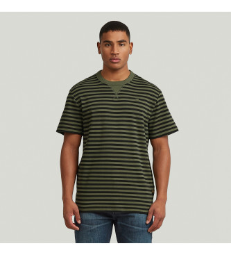 G-Star para hombre. D25961-D979-J035 Camiseta Nifous Stripe verde (L), Casual, Algodón, Manga corta