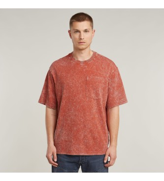 G-Star para hombre. D26031-C756-H226 Camiseta Acid Wash Boxy Ribbed rojo (M), Casual, Algodón, Manga corta