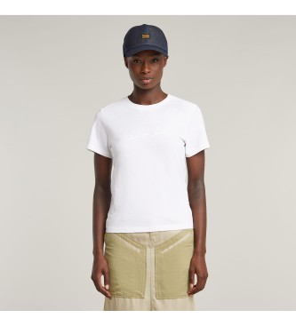 G-Star para mujer. D26248-D101-110 Camiseta Embro Logo blanco (M), Casual, Algodón, Manga corta