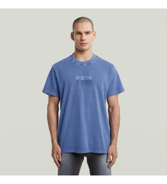 G-Star para hombre. D26049-C756-H177 Camiseta Multi Logo azul (XL), Casual, Algodón Orgánico, Sostenible