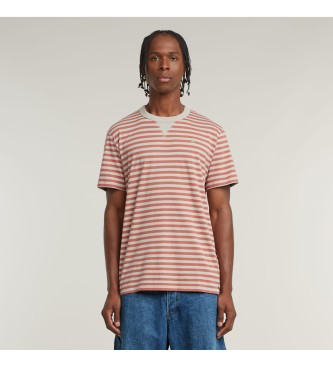G-Star para hombre. D25961-C339-H229 Camiseta Nifous Stripe rojo (L), Casual, Manga corta, Algodón Orgánico, Sostenible