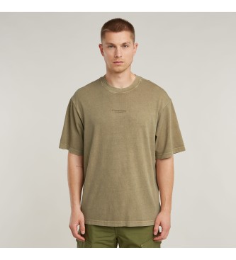 G-Star para hombre. D24780-C756-C805 Camiseta Overdyed Center Chest verde (S), Casual, Manga corta, Algodón Orgánico, Sostenible