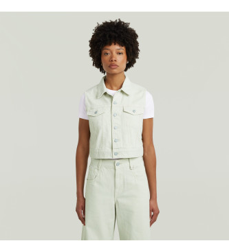 G-Star para mujer. D24570-D948-H138 Chaleco encogido verde (XS), Casual, Sostenible, Algodón Reciclado