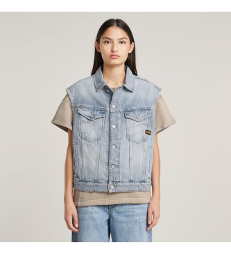 G-Star für Damen. D26291-D943-H133 Denim Relaxed Jacke blau (S), Lässig, Baumwolle, Ärmellos / Hosenträger