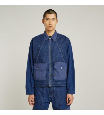 G-Star para hombre. D26317-D934-H135 Chaqueta Mixed Coach azul (L), Casual, Algodón Orgánico, Sostenible