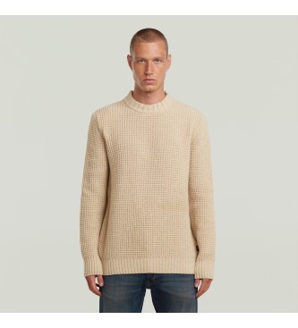 G-Star para hombre. D23536-D170-1214 Jersey Chunky beige (XL), Casual, Lana