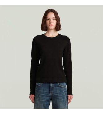 G-Star para mujer. D27712-B692-6484 Jersey Core R negro (M), Casual, Lana, Manga larga
