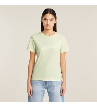 G-Star para mujer. D26248-D101-C450 Camiseta Embro Logo verde (L), Casual, Algodón, Manga corta