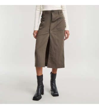 G-Star para mujer. D25238-D728-273 Falda Midi Utility marrón (28), Casual, Sostenible, Nylon reciclado