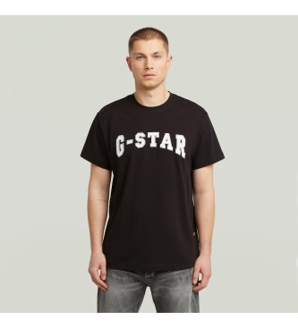 G-Star para hombre. D26840-C336-6484 Camiseta Felt Logo negro (M), Casual, Algodón, Manga corta