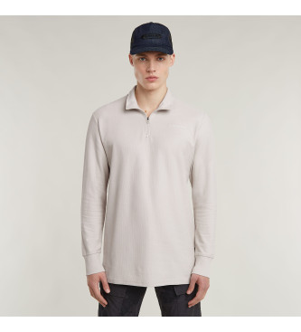 Camiseta Half Zip Tweeter blanco (XS), Casual, Manga larga, Algodón Orgánico, Sostenible
