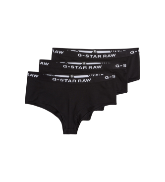 G-Star para mujer. D24081-D516-4248 Set de 3 Braguitas Hipsters negro (M), Casual, Homewear, Algodón Orgánico, Sostenible