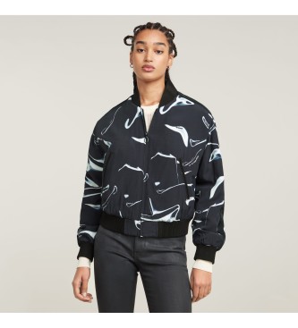 G-Star para mujer. D25282-D725-G882 Bomber Holiday Tape negro (XS), Casual, Viscosa