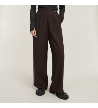 G-Star para mujer. D25315-D522-G692 Pantalón Holiday de pata ancha marrón (28), Casual, Viscosa