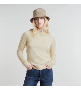 G-Star para mujer. D25509-D847-127 Jersey Core Knitted beige (XXS), Casual, Algodón, Lana, Manga larga, Sostenible