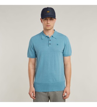 G-Star para hombre. D25960-D997-G988 Polo Knitted azul (XS), Casual, Lino, Manga corta, Sostenible