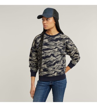 G-Star para mujer. D25169-D865-G984 Sudadera Lace AOP Loose marino (S), Casual, Algodón Orgánico, Sostenible