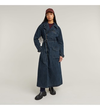 G-Star para mujer. D25367-D762-G852 Chaqueta Long Biker marino (L), Casual, Algodón, Denim, Manga larga