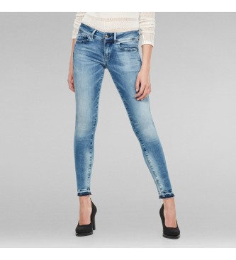 G-Star para mujer. D08616-C296-B471 Jeans Lynn Mid Skinny Ripped Edge azul (33/34), Casual, Algodón, Denim