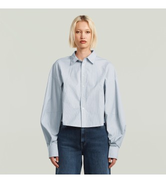 G-Starvoor vrouwen. D26137-E067-H422 Shirt Macro Ballon blauw (L), Casual, Katoen, Lange mouwen