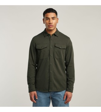 G-Starvoor mannen. D26765-C784-995 Jersey shirt Marine Zakken groen (XL), Casual, Katoen, Lange mouwen