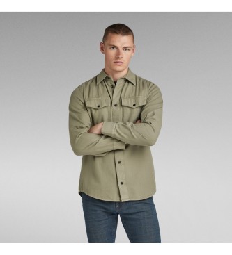 Camisa Marine Slim verde (XXS), Casual, Algodón, Manga larga, G-Star outlet 2024.