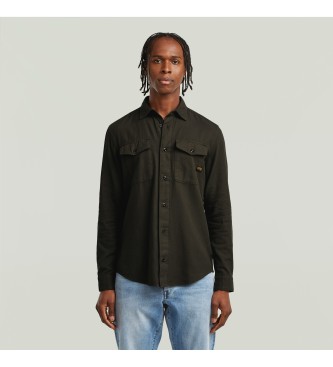 G-Starvoor mannen. D24963-D454-B575 Marine Slim overhemd grijs (XXL), Casual, Katoen, Lange mouwen, Biologisch katoen, Duurzaam