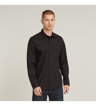 G-Star para hombre. D24963-D701-6484 Camisa ajustada marinera negro (XS), Casual, Manga larga, Lyocell