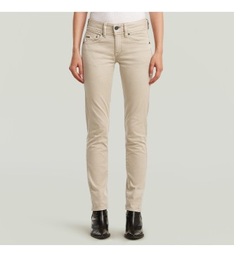 G-Star para mujer. D26366-C096-B564 Pantalón Midge Slim Straight chino beige (28/30), Casual, Algodón