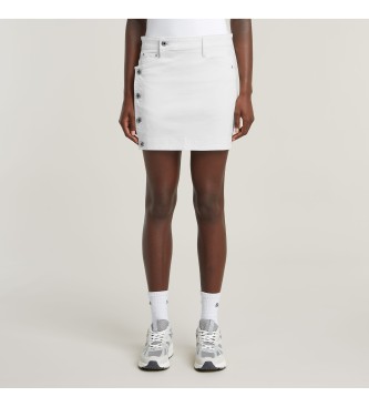 G-Star para mujer. D26012-C106-G377 Minifalda Button Through blanco (29), Casual, Algodón Orgánico, Sostenible