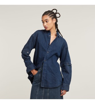 G-Star para mujer. D25358-D252-G798 Camisa Modular azul (L), Casual, Algodón, Denim, Manga larga